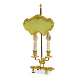 Gilt bronze embroiderer s lamp, probably 18th century.